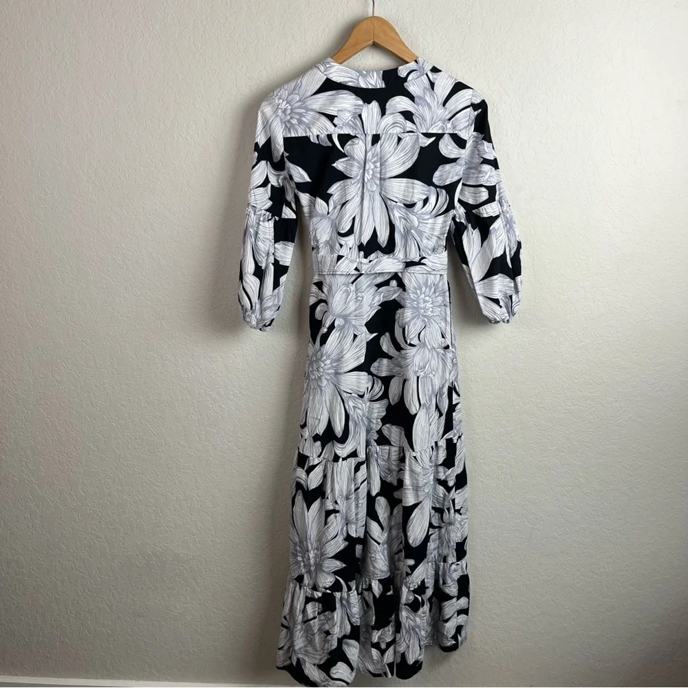 MAEVE Anthropologie Puff Sleeve Midi Dress Floral - Picture 12 of 14